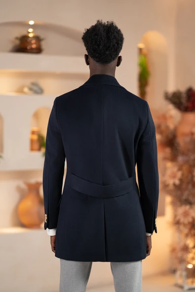 Paul Martin İtalyan Yaka Yünlü Kruvaze Kaşe Kaban - 7