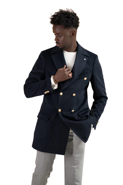 Paul Martin İtalyan Yaka Yünlü Kruvaze Kaşe Kaban