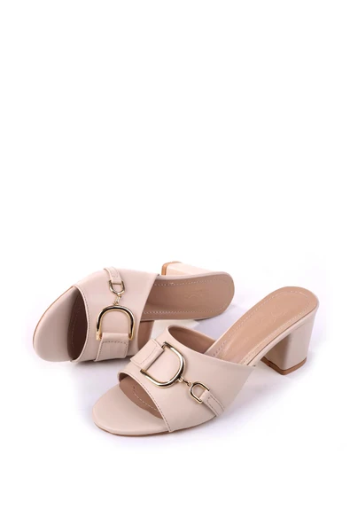 Papuç Sepeti LL107 Kadın 6,5 Cm Kare Topuk Günlük Terlik - Resim 8