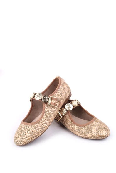 Papuç Sepeti 4709 Rahat Taban Broş Detaylı Kadın Babet Ayakkabı - Resim 8