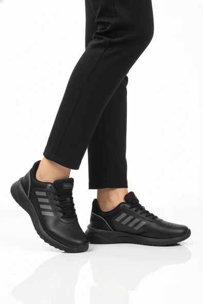 Walkway Siyah Bağcıklı Hafif Esnek Unisex Spor Ayakkabı Nereus G ürün görseli