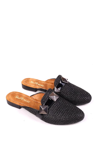 Papuç Sepeti 1860 Hasır Örme Desenli Günlük Kadın Terlik - Resim 2