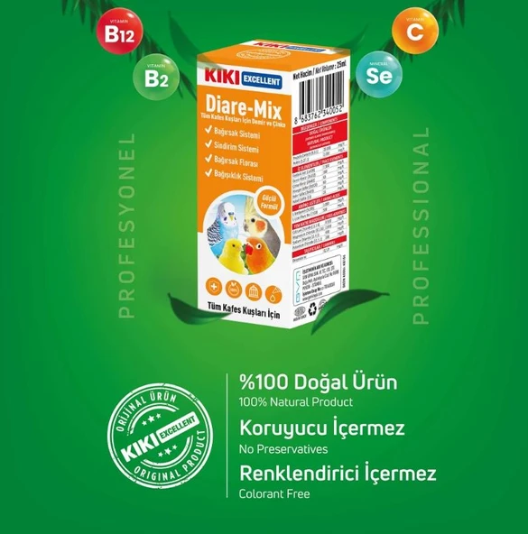 Kiki Excellent Kuş Diare-Mix 25 ml - Resim 2
