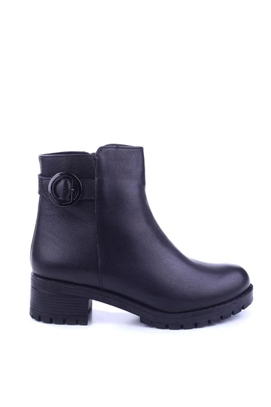 Castle Black 2685-1 Termo Taban 4,5 cm Topuk Hakiki Deri Kadın Bot - Resim 2