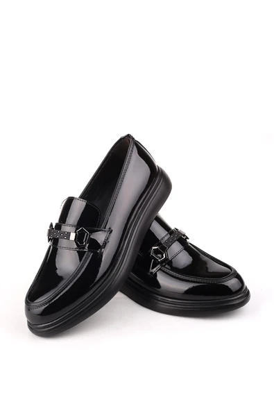 Papuç Sepeti-Rsg 4574 Erkek Poli Taban Bağcıksız Rugan Ayakkabı - Resim 3