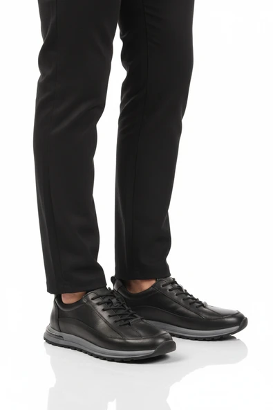 Walkway Siyah Hakiki Deri Erkek Sneaker 2036 M