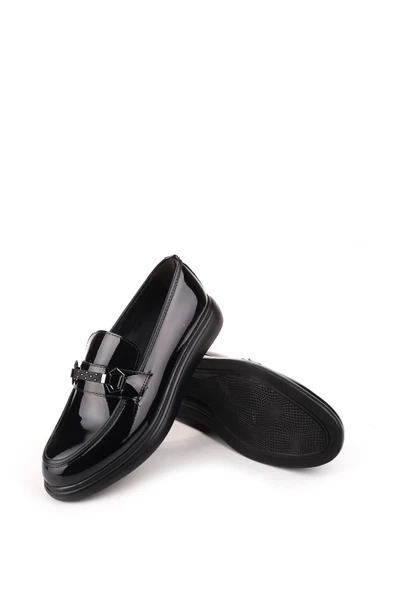 Papuç Sepeti-Rsg 4574 Erkek Poli Taban Bağcıksız Rugan Ayakkabı - Resim 5