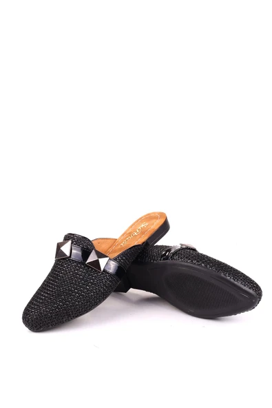 Papuç Sepeti 1860 Hasır Örme Desenli Günlük Kadın Terlik - Resim 9