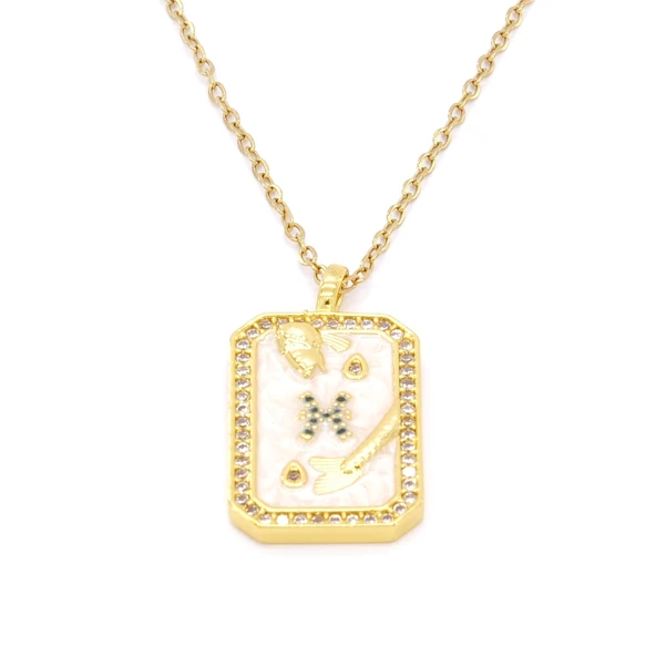 Çelik Kolye, Altın Kaplama Balık Burcu Kadın KolyeK-104 ürün görseli