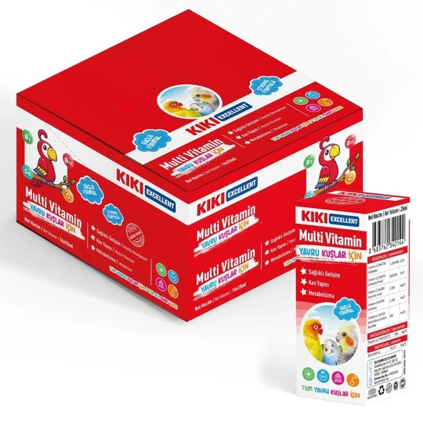Kiki Excellent Kuş Yavru Kuşlar İçin Multi Vitamin 25 ml ürün görseli
