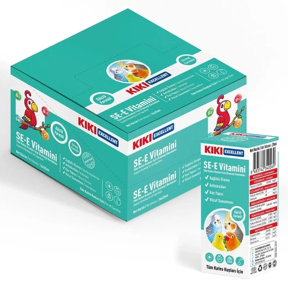 Kiki Excellent Kuş SE-E Vitamini 25 ml ürün görseli