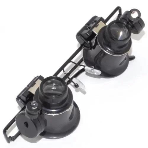 Gözlük Model Çıft Led Aydınlatma ,saat Onarımı Için Harika Büyüteç - Resim 3