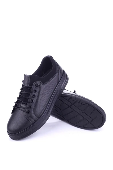 Papuç Sepeti 588 Hakiki Deri Streç Bağcıklı Günlük Erkek Ayakkabı - Resim 5