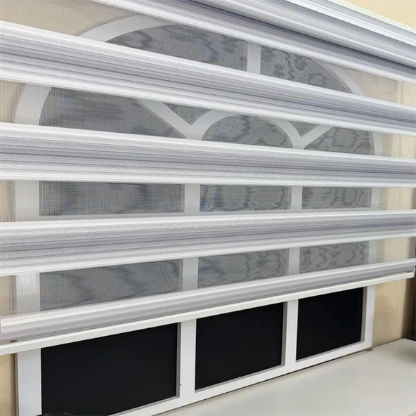 StorBurada Gri Renk Geçişli Zebra Stor Perde  Gri 100 x 260 ürün görseli