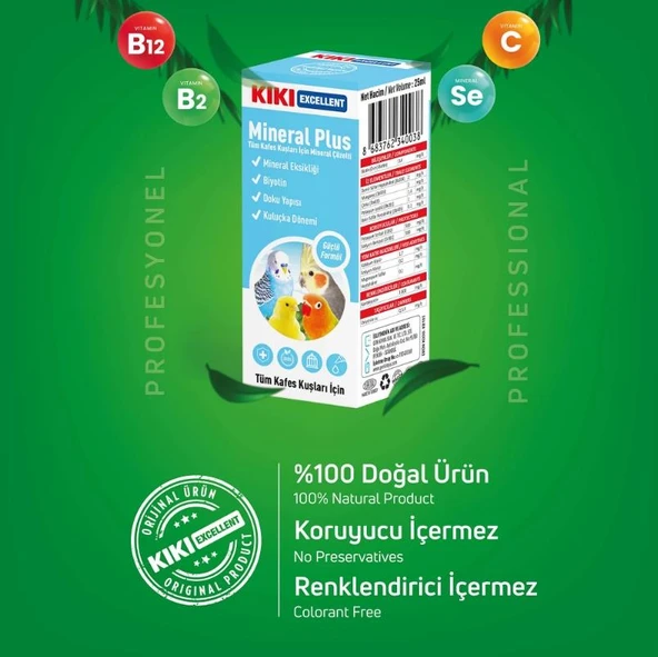 Kiki Excellent Kuş Mineral Plus 25 ml - Resim 2