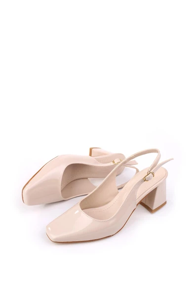 Papuç Sepeti 5510-1 Kadın 6 Cm Kare Topuklu Rahat Rugan Ayakkabı - Resim 6