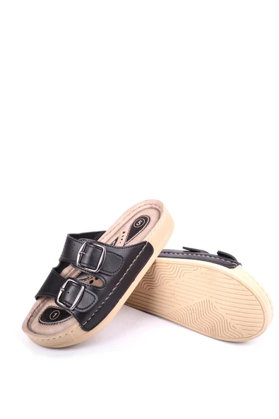 Papuç Sepeti 4872 Hera Kadın Çift Tokalı Rahat Taban Günlük Terlik - Resim 9