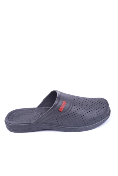 Gezer 9601 Erkek Siyah Önü Kapalı Kaymaz Eva Hastane Banyo Balkon Terliği - Resim 4