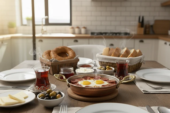 LUDIA El Yapımı Pirinç Kulplu Kalın Bakır Sahan Tava 16 cm - Resim 2