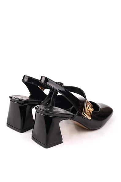 Papuç Sepeti 3002 Kadın 6 Cm Topuklu Rugan Ayakkabı - Resim 7