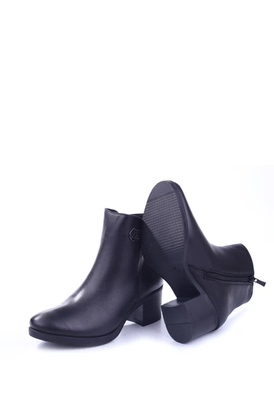 Castle Black 92160-1 Termo Taban 5,5 cm Topuk Hakiki Deri Kadın Bot - Resim 4