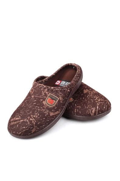 Gezer 15902 Erkek Günlük Kahverengi Kışlık Halı Misafir Terliği - Resim 3