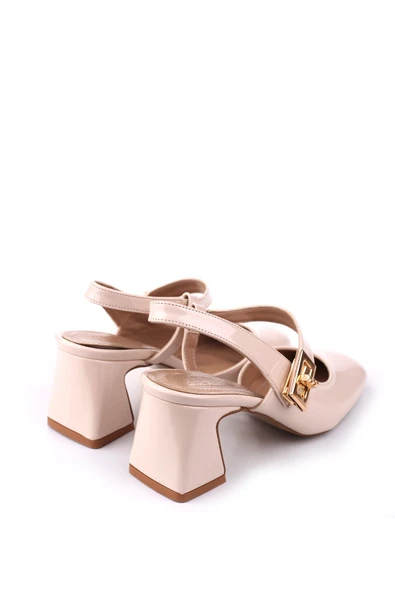 Papuç Sepeti 3002 Kadın 6 Cm Topuklu Rugan Ayakkabı - Resim 6