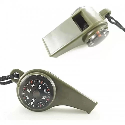 Çok Fonksiyonlu Düdük Pusula,  Kamp Termometre Acil Survival Dişli Düdük - Resim 5