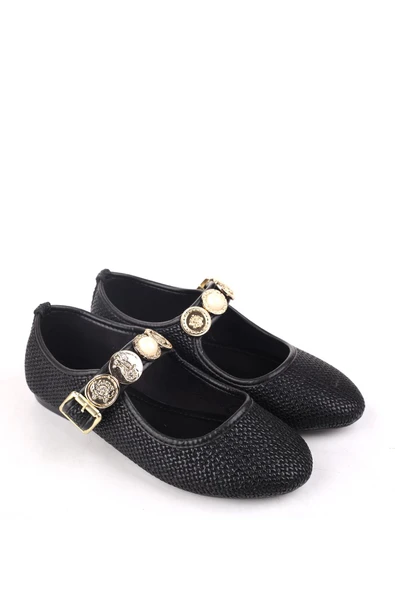 Papuç Sepeti 4709 Rahat Taban Broş Detaylı Kadın Babet Ayakkabı ürün görseli