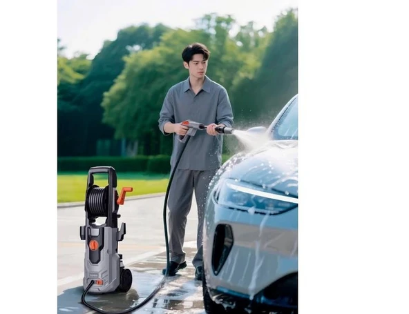Extra Basınçlı Araç Yıkama Makinesi | 60 Bar 1100W Yüksek Basınçlı Yıkama | Köpük Taban - Resim 2