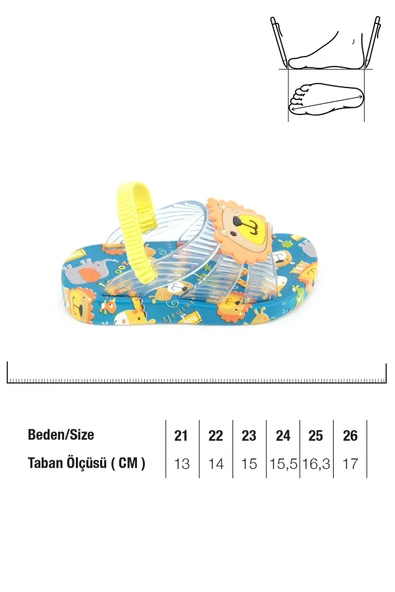 Gezer Erkek Bebe Islak Zemine Uygun Havuz Plaj Terlik-Sandalet - Resim 4