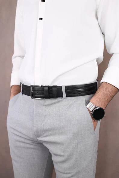 Papuç Sepeti Smt-4407 Erkek Hakiki Deri Klasik Kot Kemeri ürün görseli