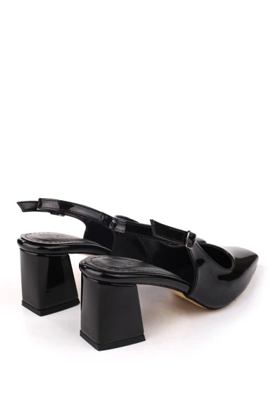 Papuç Sepeti 5510-1 Kadın 6 Cm Kare Topuklu Rahat Rugan Ayakkabı - Resim 7