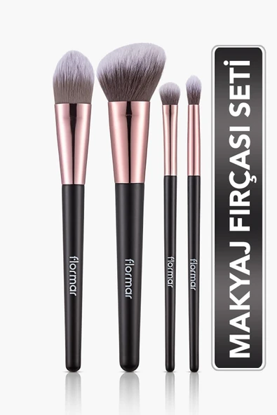 4'lü Makyaj Fırçası Seti (Allık-Fondöten-Far-Crease) - Makeup Brush Set - 012 - 8690604597772