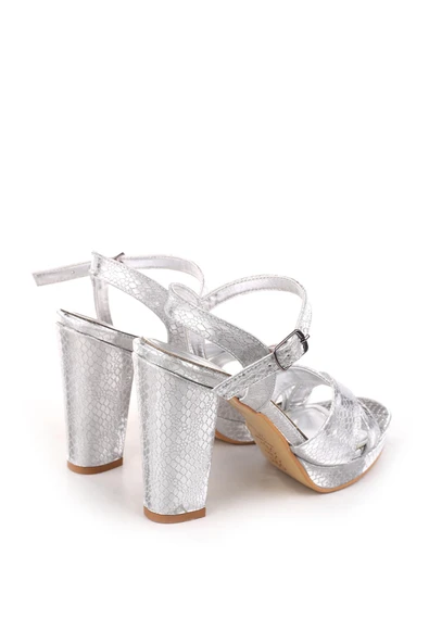 Papuç Sepeti 4751 Kadın 10,5 Cm Topuk Platform Abiye Sandalet - Resim 4