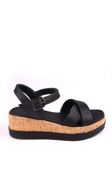 Castle Black 35180 Çapraz Dolgu Topuk Günlük Kadın Sandalet - 2