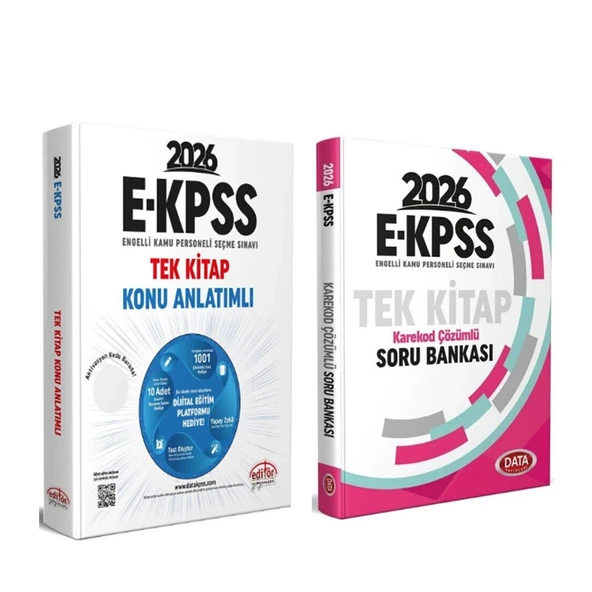 Editör Yayınları 2026 EKPSS Tek Kitap Konu Anlatımlı ve Data Soru Bankası Seti 2 Kitap ürün görseli 1