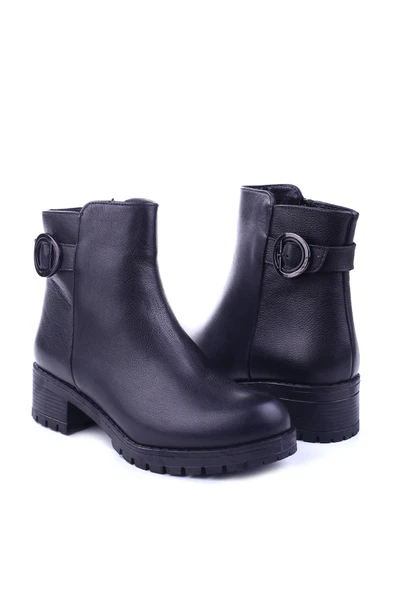 Castle Black 2685-1 Termo Taban 4,5 cm Topuk Hakiki Deri Kadın Bot - Resim 3
