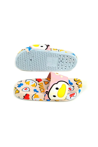 Gezer Ördek Desenli Kaydırmaz Taban Kız Çocuk Terlik - Resim 9