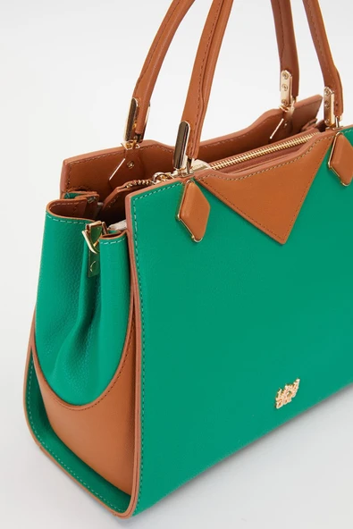 Levidor Yeşil Camel Kadın Omuz Çantası 930204 - Resim 2