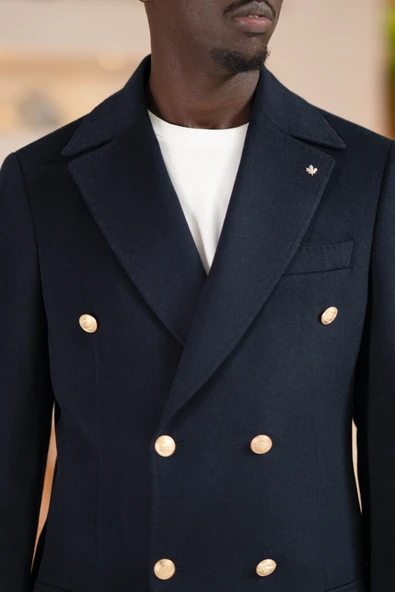 Paul Martin İtalyan Yaka Yünlü Kruvaze Kaşe Kaban - 2