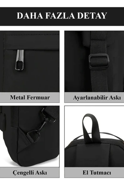 Papuç Sepeti 4926 Erkek Şifreli Şık Tasarım El , Body Bag & Sırt Çantası - Resim 6