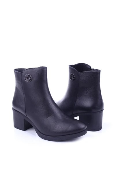 Castle Black 92160-1 Termo Taban 5,5 cm Topuk Hakiki Deri Kadın Bot - Resim 2