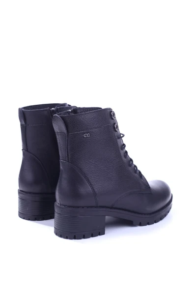 Castle Black 3680-1 Hakiki Deri Günlük Rahat Taban Kadın Postal Bot - Resim 4