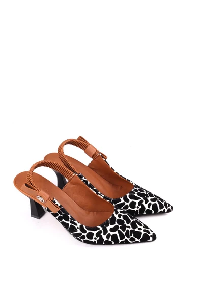 Papuç Sepeti 154 Kadın 8 Cm Topuklu Arkası Açık Stiletto Ayakkabı ürün görseli 1