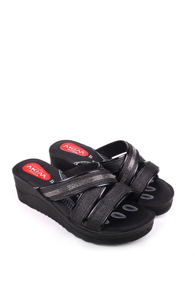 Papuç Sepeti 4869 Çapraz & Taşlı  Anatomik Taban Günlük Kadın Terlik ürün görseli 1