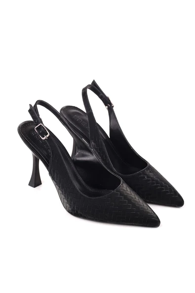 Papuç Sepeti 5031 Kadın 9 Cm Topuklu Arkası Açık Stiletto Ayakkabı ürün görseli 1