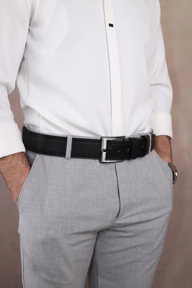 Papuç Sepeti Smt-4413 Erkek Hakiki Deri Klasik Kot Kemeri ürün görseli 1