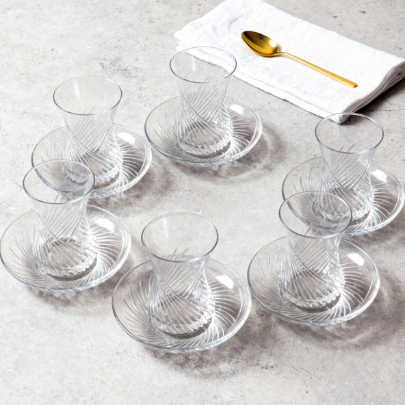 GÜRAL PORSELEN Güral Cam 12 Parça 6 Kişilik  Çay Takımı Mystıc ürün görseli 1