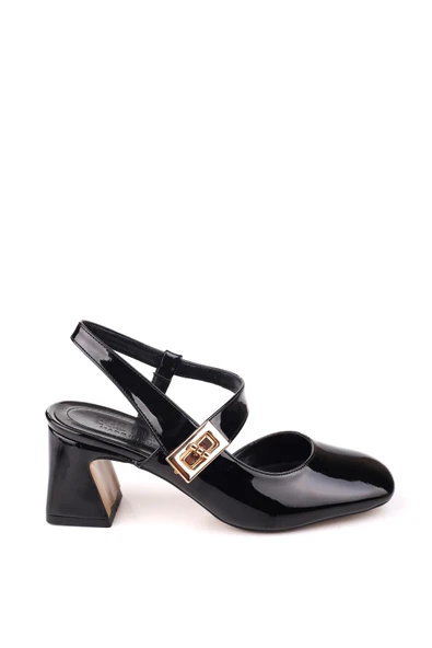 Papuç Sepeti 3002 Kadın 6 Cm Topuklu Rugan Ayakkabı - Resim 3